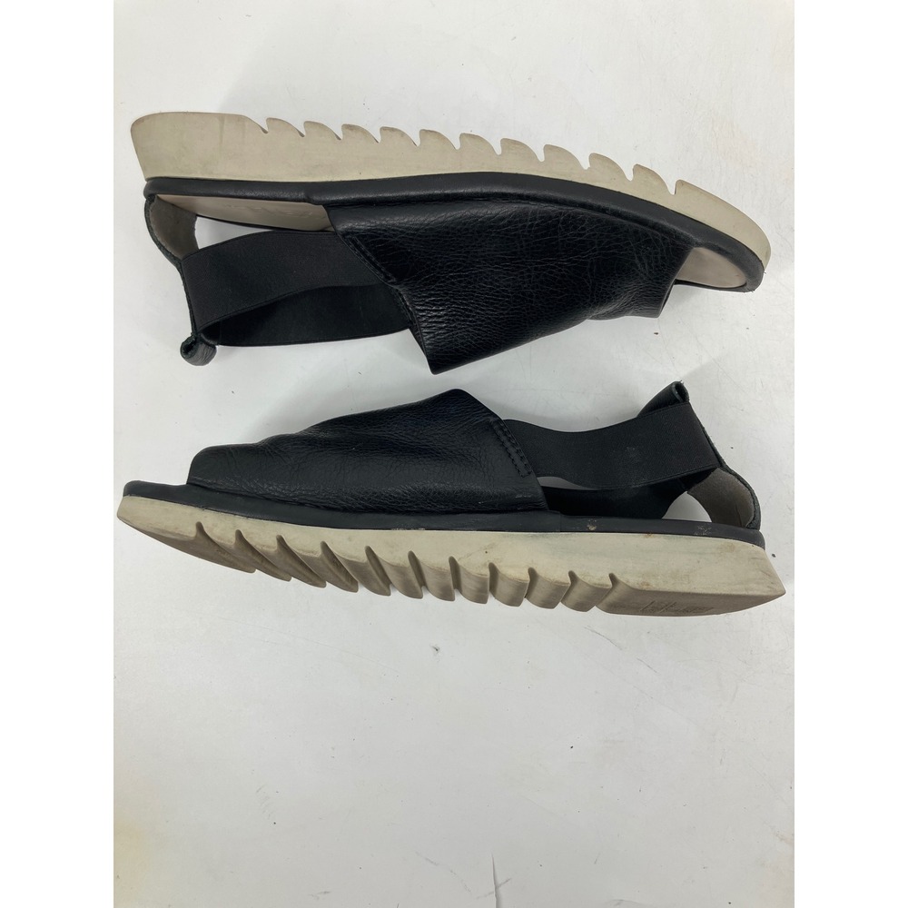 The FLEXX Slingback Sandals Womens 9 Black Good Leather Platform Elastic Strap - Picture 5 of 9